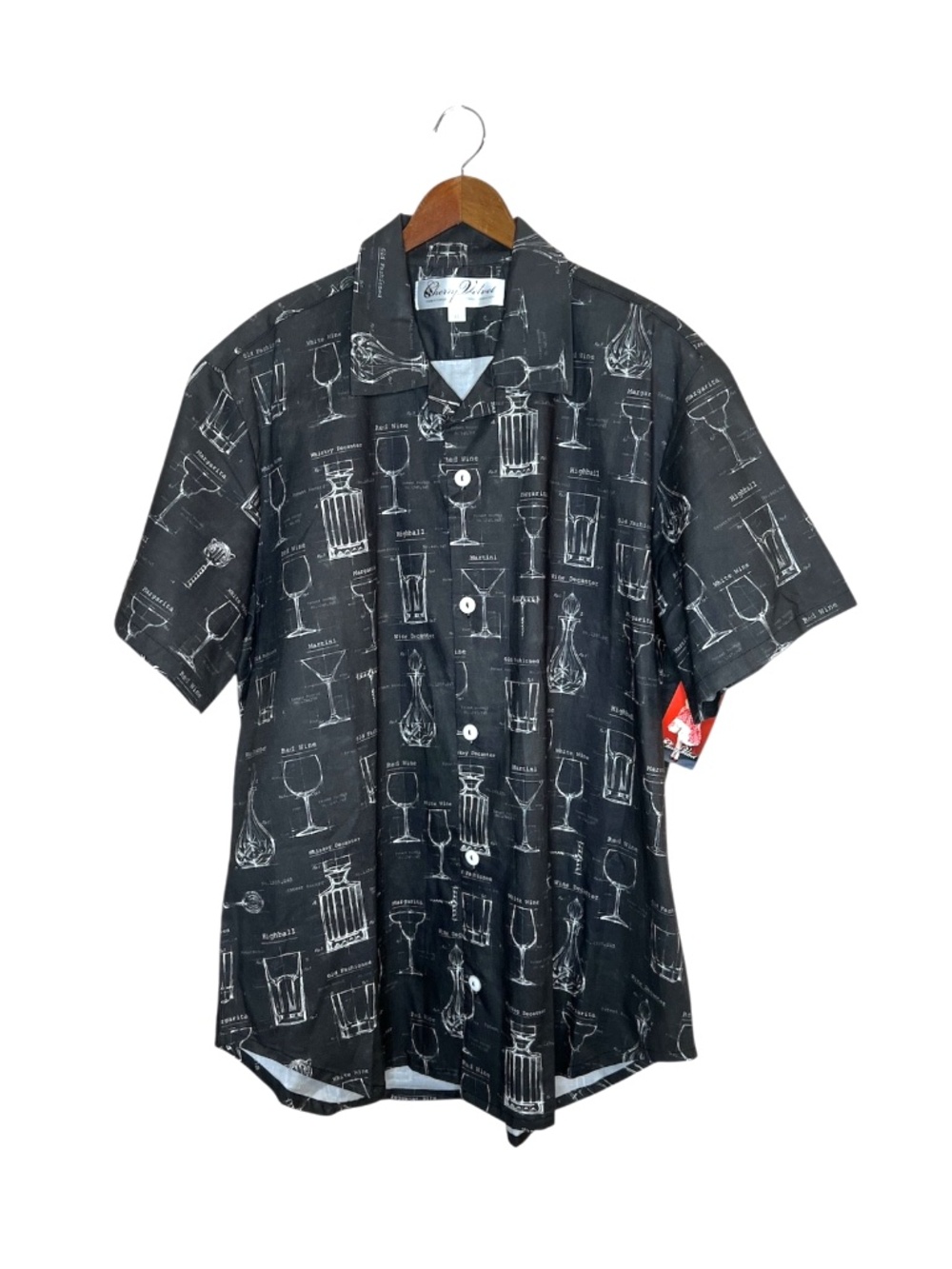 Cherry Velvet Cocktail Hour Charlie Shirt Rockabilly Retro Men's Button Up Shirt